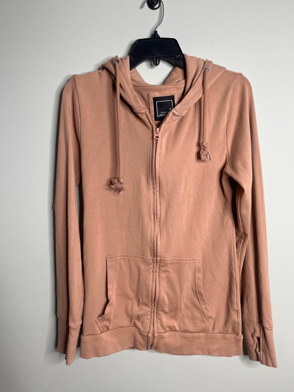 Lily & Lottie Tan Full Zip Hooded Jacket Large